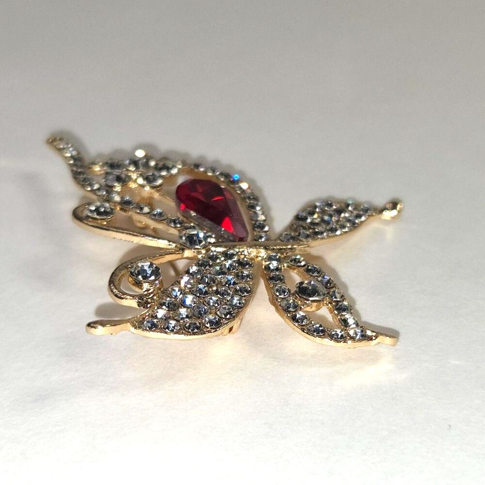 Butterfly Red Clear Rhinestones - Picture 6 of 10
